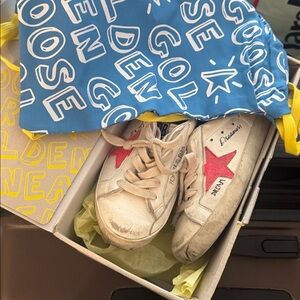 Girls AUTHENTIC Golden Goose White and Pink Casual Sneakers 10 toddler